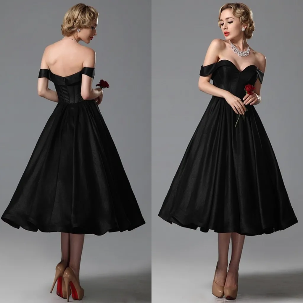 Elegant Black Tea Length Wedding Dresses for a Timeless Bridal Look